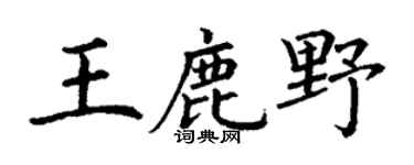丁謙王鹿野楷書個性簽名怎么寫