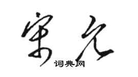 駱恆光宋允草書個性簽名怎么寫