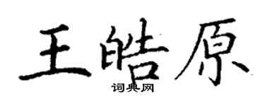 丁謙王皓原楷書個性簽名怎么寫