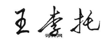 駱恆光王李托行書個性簽名怎么寫