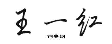 駱恆光王一紅行書個性簽名怎么寫