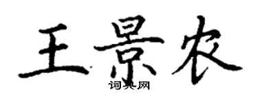 丁謙王景農楷書個性簽名怎么寫