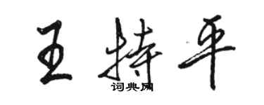 駱恆光王特平行書個性簽名怎么寫