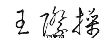 駱恆光王際操草書個性簽名怎么寫