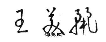 駱恆光王美麗草書個性簽名怎么寫