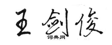 駱恆光王劍俊行書個性簽名怎么寫