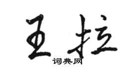 駱恆光王拉行書個性簽名怎么寫