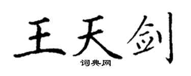 丁謙王天劍楷書個性簽名怎么寫