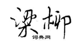 曾慶福梁柳行書個性簽名怎么寫