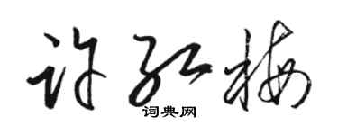 駱恆光許紅梅草書個性簽名怎么寫