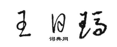 駱恆光王日瑪草書個性簽名怎么寫