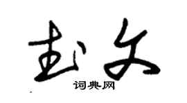 朱錫榮武文草書個性簽名怎么寫