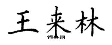 丁謙王來林楷書個性簽名怎么寫