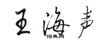 駱恆光王海聲行書個性簽名怎么寫