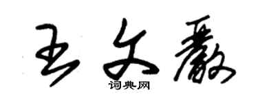 朱錫榮王文嚴草書個性簽名怎么寫