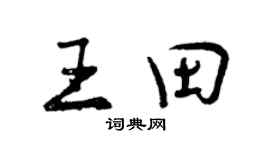 曾慶福王田行書個性簽名怎么寫