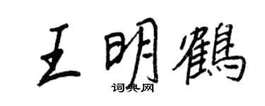 王正良王明鶴行書個性簽名怎么寫