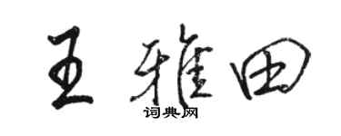 駱恆光王雅田行書個性簽名怎么寫