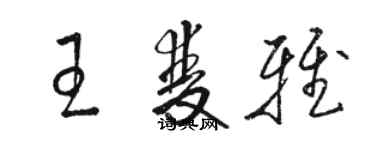 駱恆光王雙雅草書個性簽名怎么寫