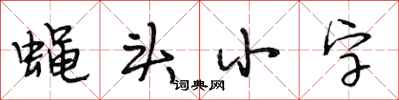 段相林蠅頭小字行書怎么寫