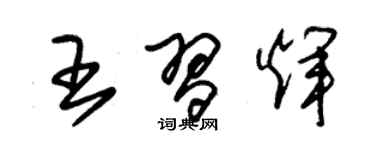 朱錫榮王習輝草書個性簽名怎么寫