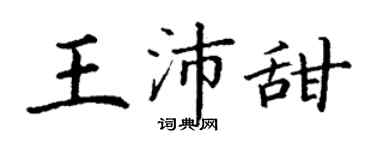 丁謙王沛甜楷書個性簽名怎么寫