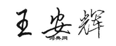 駱恆光王安輝行書個性簽名怎么寫