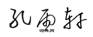 駱恆光孔雨軒草書個性簽名怎么寫