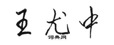 駱恆光王尤中行書個性簽名怎么寫