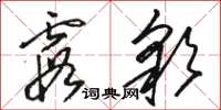 駱恆光霞彩草書怎么寫