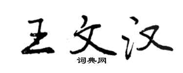 曾慶福王文漢行書個性簽名怎么寫