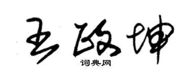 朱錫榮王政坤草書個性簽名怎么寫