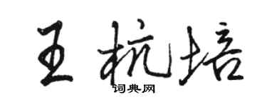 駱恆光王杭培行書個性簽名怎么寫