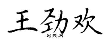 丁謙王勁歡楷書個性簽名怎么寫