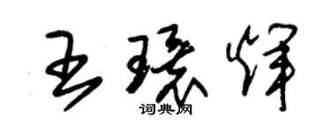 朱錫榮王環輝草書個性簽名怎么寫