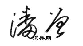 駱恆光潘曾草書個性簽名怎么寫