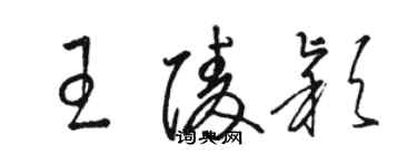 駱恆光王陵穎草書個性簽名怎么寫