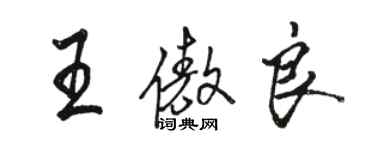 駱恆光王傲良行書個性簽名怎么寫