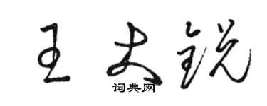 駱恆光王大銳草書個性簽名怎么寫