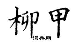 丁謙柳甲楷書個性簽名怎么寫