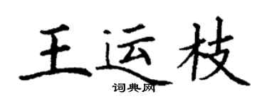 丁謙王運枝楷書個性簽名怎么寫
