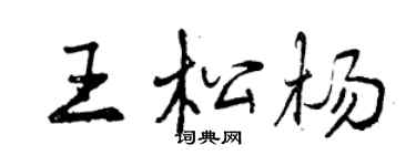 曾慶福王松楊行書個性簽名怎么寫