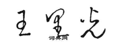 駱恆光王里光草書個性簽名怎么寫