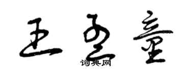 曾慶福王孟童草書個性簽名怎么寫