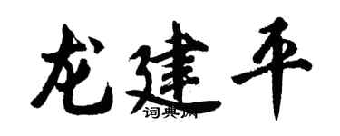 胡問遂龍建平行書個性簽名怎么寫