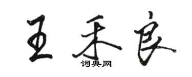 駱恆光王禾良行書個性簽名怎么寫