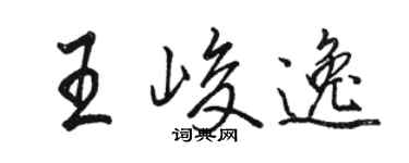駱恆光王峻逸行書個性簽名怎么寫