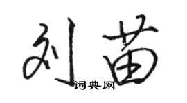 駱恆光劉苗行書個性簽名怎么寫