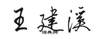 駱恆光王建溪行書個性簽名怎么寫