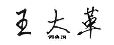 駱恆光王大革行書個性簽名怎么寫